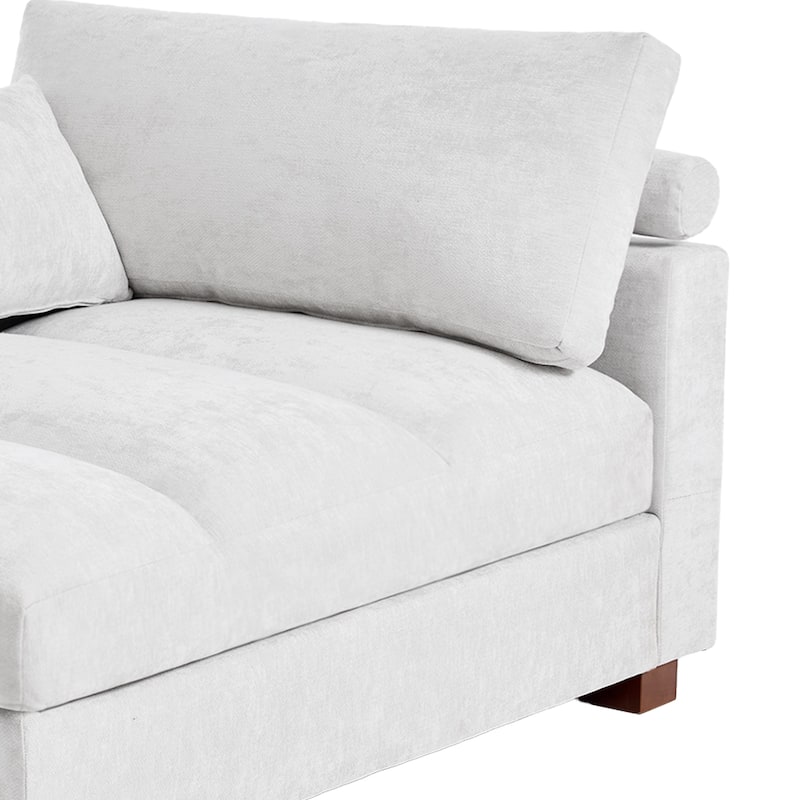 42"W Chenille Upholstered Chaise Lounge