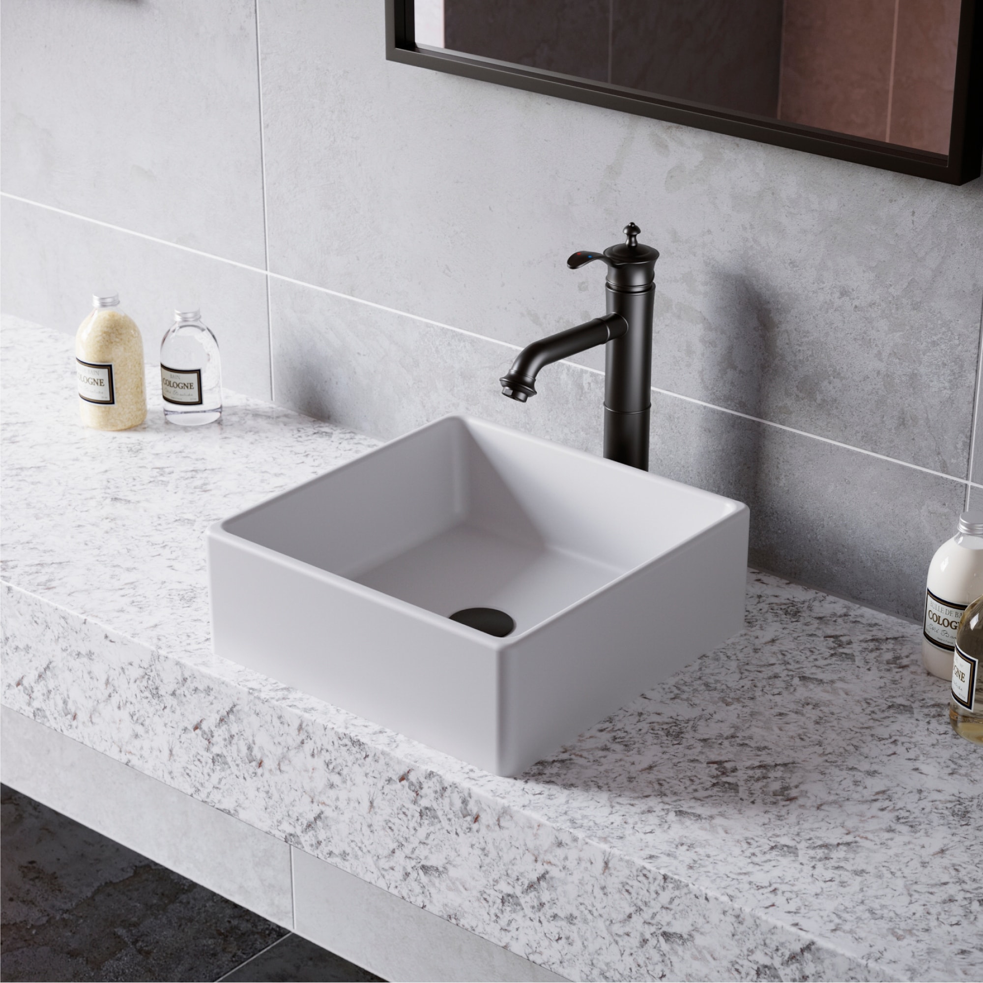 Karran Vineyard KBF472 Single-Handle Single Hole Vessel Bathroom Faucet with Matching Pop-up Drain