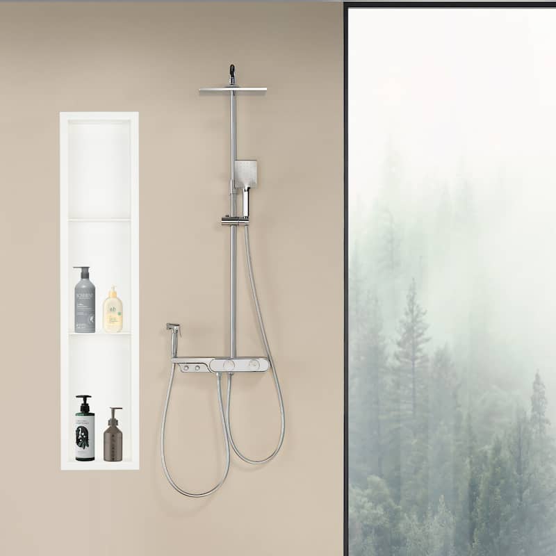 36"x9" Stainless Steel 18 Gauge White Cream Rectangular Recessed Shower Niche - White Cream