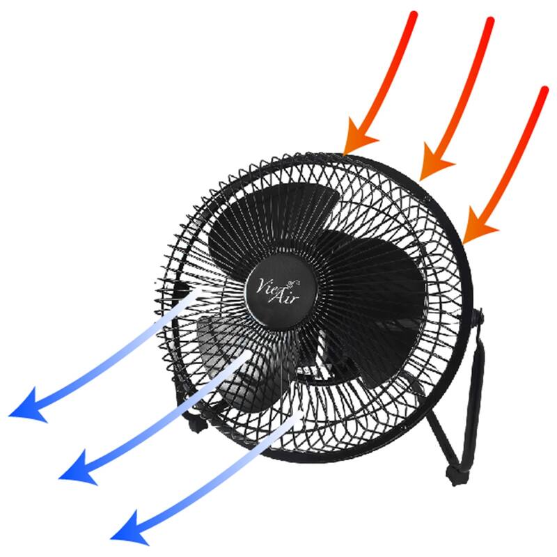 8 Inch High Velocity Three Speed Floor Fan with Tiliting Head Metal Grill