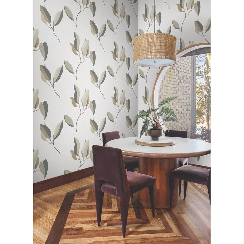 York Wallcoverings Brushwork Branches Neutral and Gold Wallpaper