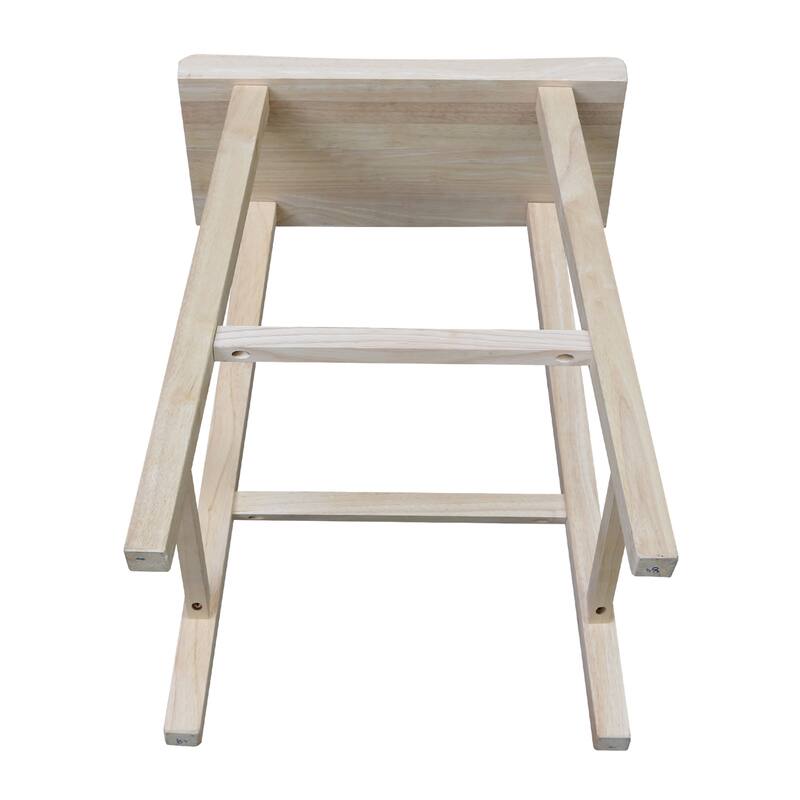 International Concepts Solid Wood Saddle Seat Dining Stool