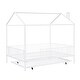 preview thumbnail 31 of 31, House-Shaped Metal Full Size House Bed with Fence and Twin Trundle,Kids Bed Design