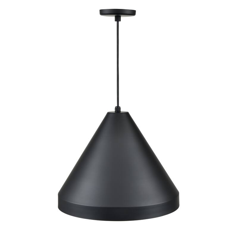 R Series 1-Light Cord Hung Cone Satin Black - Satin Black