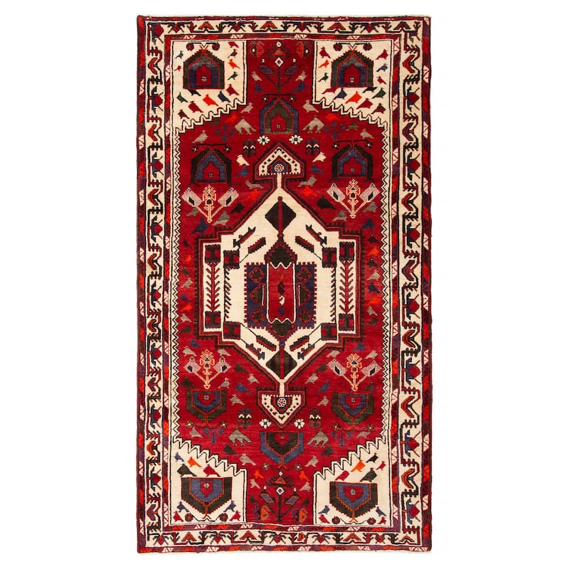 ECARPETGALLERY Hand-knotted Konya Anatolian Red Wool Rug - 5' 5" x 9' 11" - Red - 5' 5" x 9' 11" - Rectangle