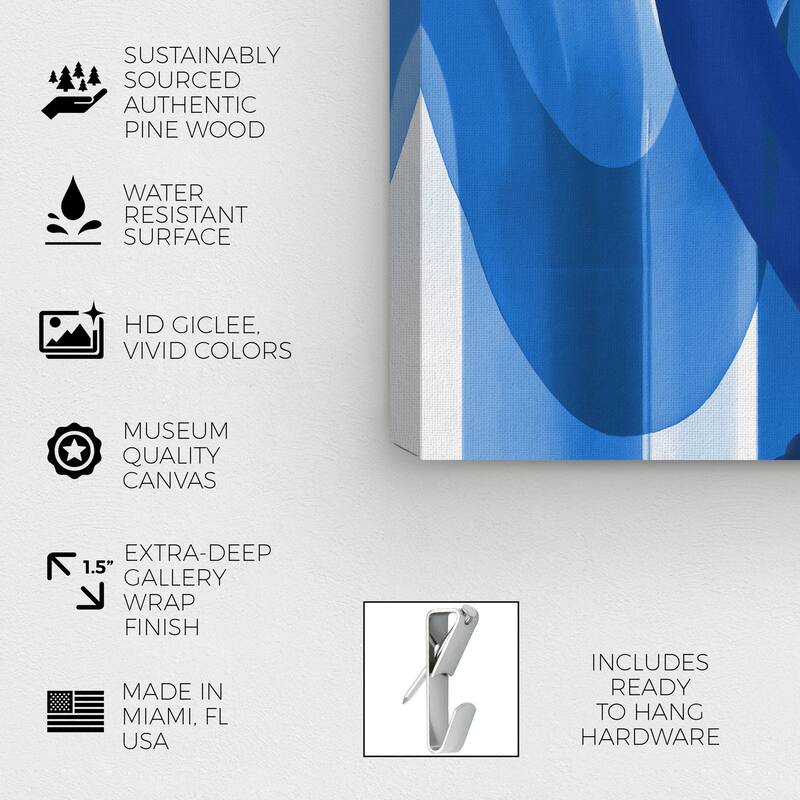 Wynwood Studio Canvas Abstract Greek Waves III Blue and Nautical & Coastal Wall Art Canvas Print