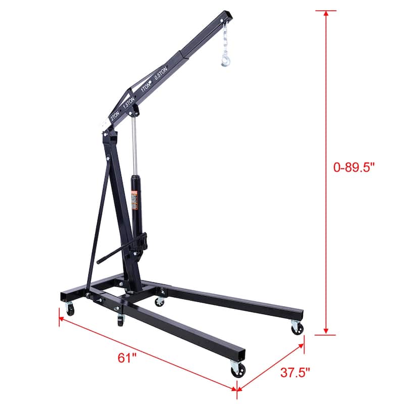 2 Ton Folding Engine Hoist Cherry Picker Shop Crane Hoist Lift