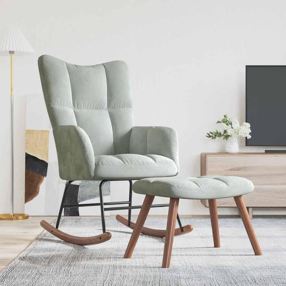 vidaXL Rocking Chair Accent Side Chair Padded Seat for Living Room Velvet