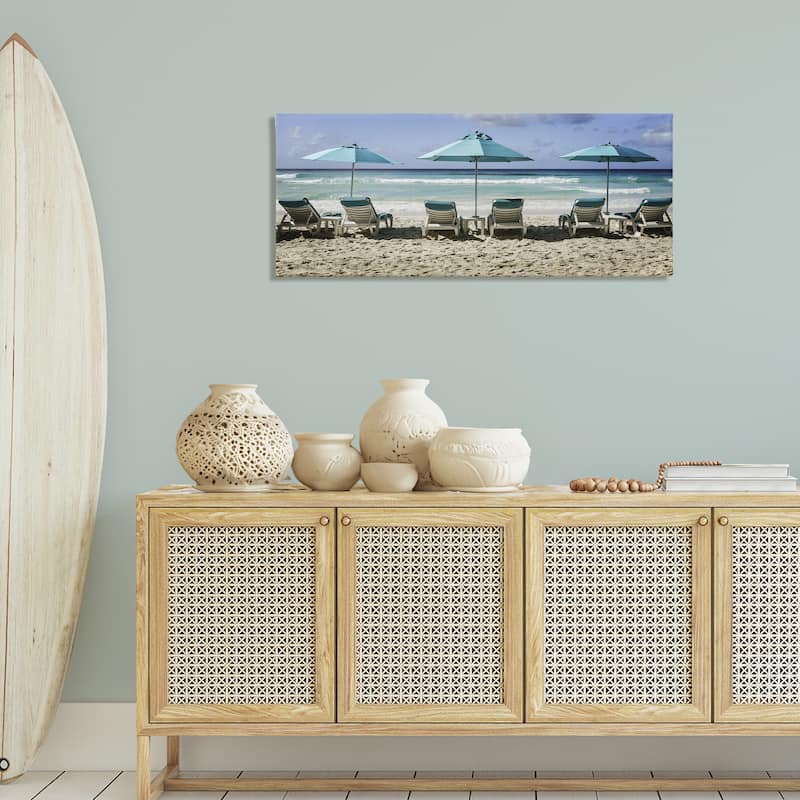 Stupell Lined Up Beach Chairs Canvas Wall Art Design By Mary Lou Johnson