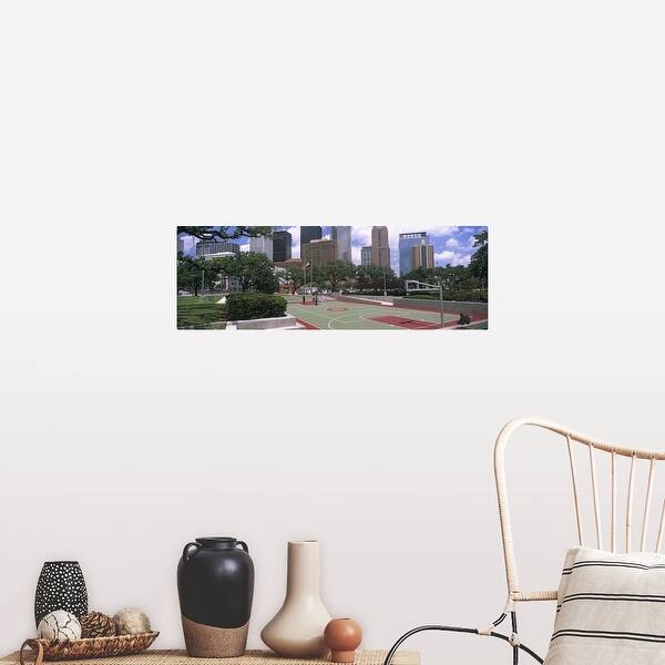 Shop Basketball Court With Skyscrapers In The Background Houston Texas Usa 2012 Poster Print Overstock 23573992
