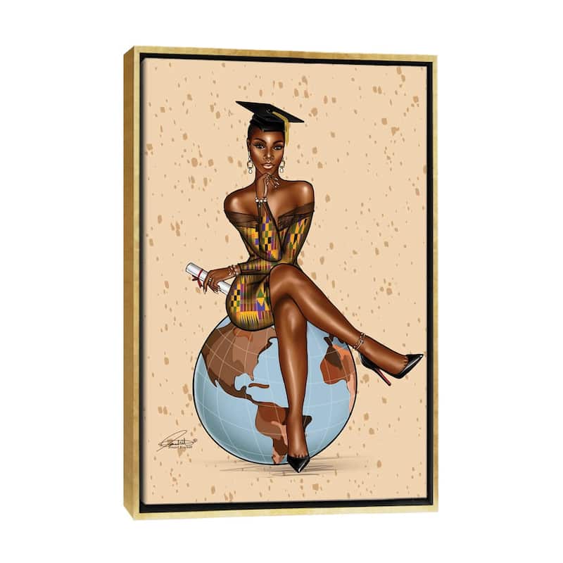 iCanvas "On Top Of The World" by Peniel Enchill Framed Canvas Print - Gold - 40x26