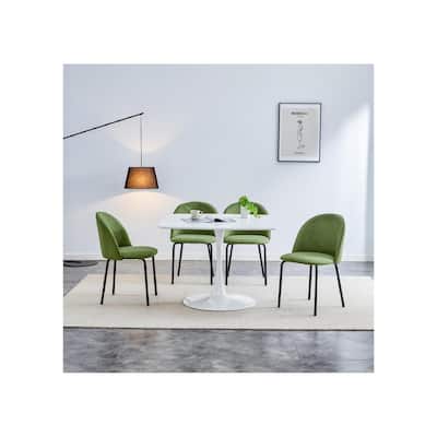 Modern Chair(set of 2 ) with Iron Tube Legs, Soft Cushions and Comfortable Backrest for Dining Room, Living Room