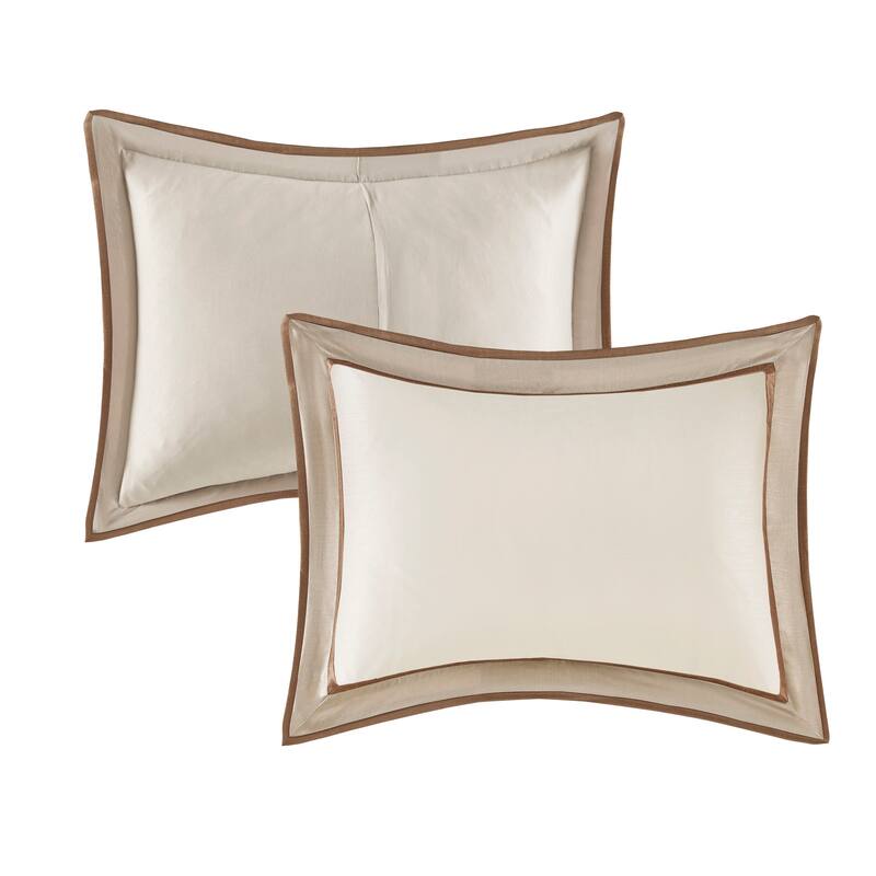 7 Piece Comforter Set Taupe/Brown King