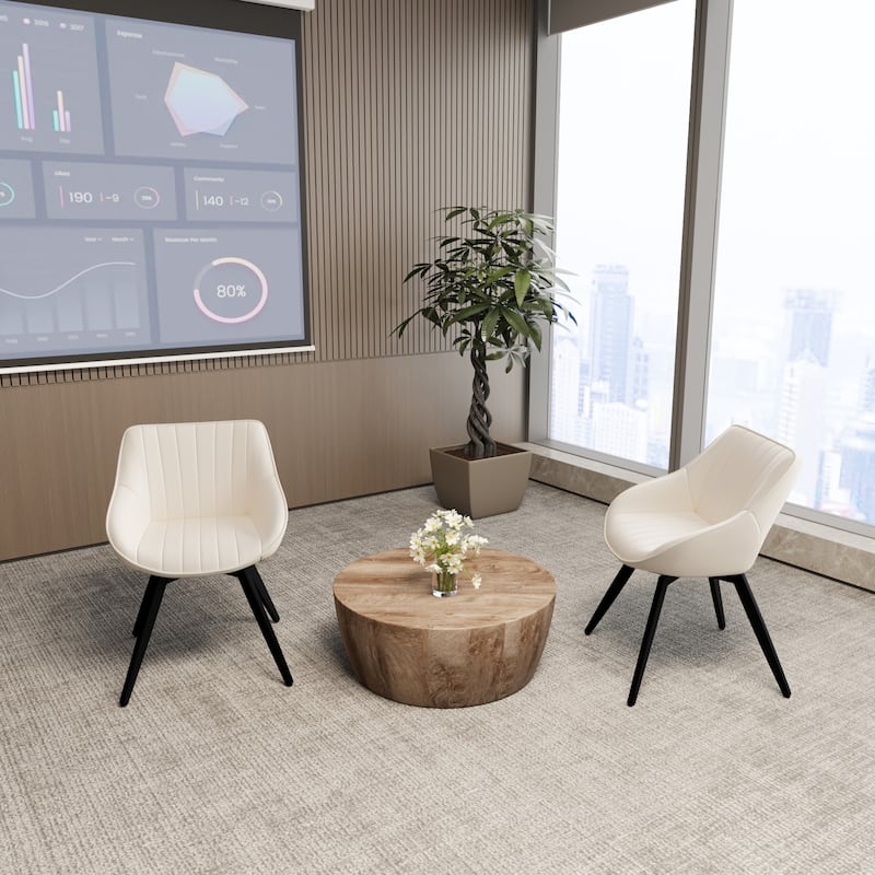 MDF 3-Piece Table and Chair Set with Cushioned Seats - Chair size: 25.47” L x 25.2” W x 31.1” H