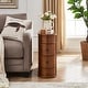 preview thumbnail 10 of 8, Solid Wood Chairside End Table, Two-Drawer Narrow Side Table Slim