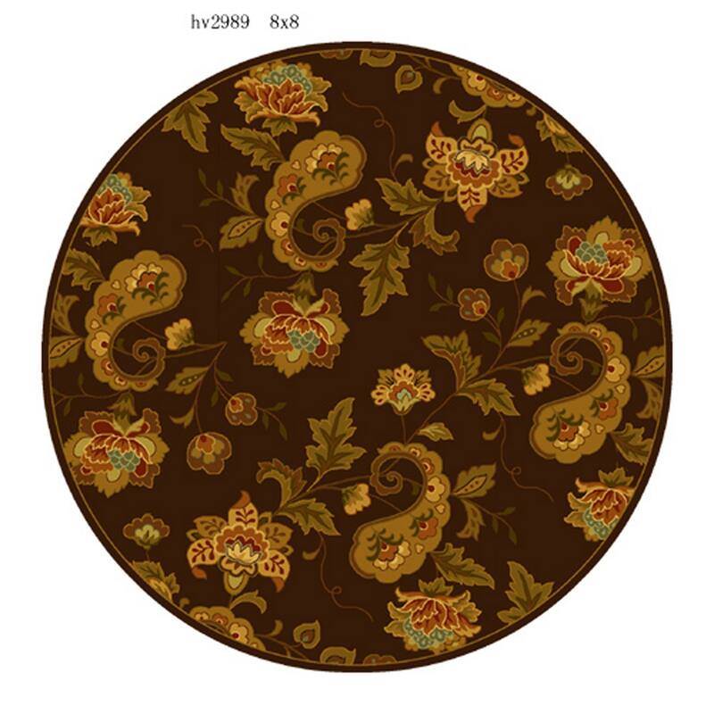 SAFAVIEH Handmade Berkeley Paisley Delila Botanical Wool Rug - 8' Round - Brown - Round