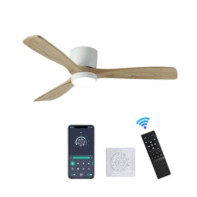 52 inch Ceiling Fans with Lights and Remote,Flush Mount Low Profile Ceiling Fan with Light,6 Speed,Reversible DC Motor
