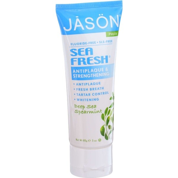 Jason Natural Products Toothpaste - Sea Fresh - Antiplaque and Strengthening - Flouride-Free - 3 oz - case of 12