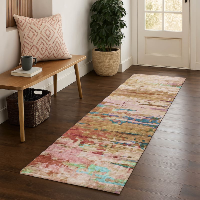Premium Washable Super Soft Abstract Ombre Mayfield Rug - Sage - 2'3" x 7'6"