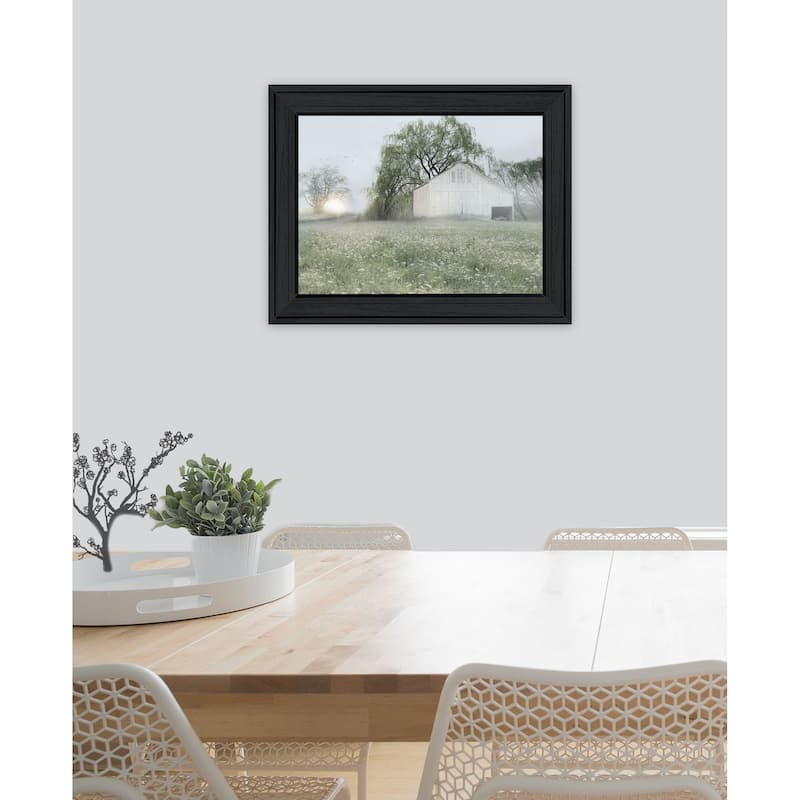 TrendyDecor4U "Green Country Morning" Framed Print Wall Art