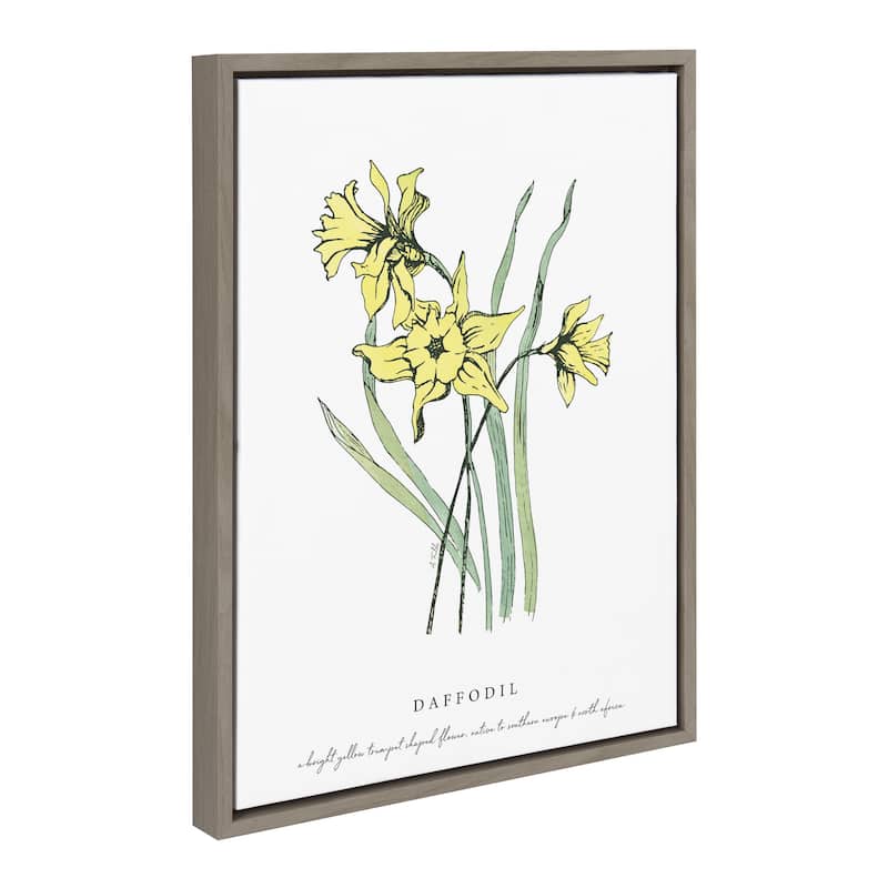 Kate and Laurel Sylvie Spring Daffodil Frame Canvas by Statement Goods
