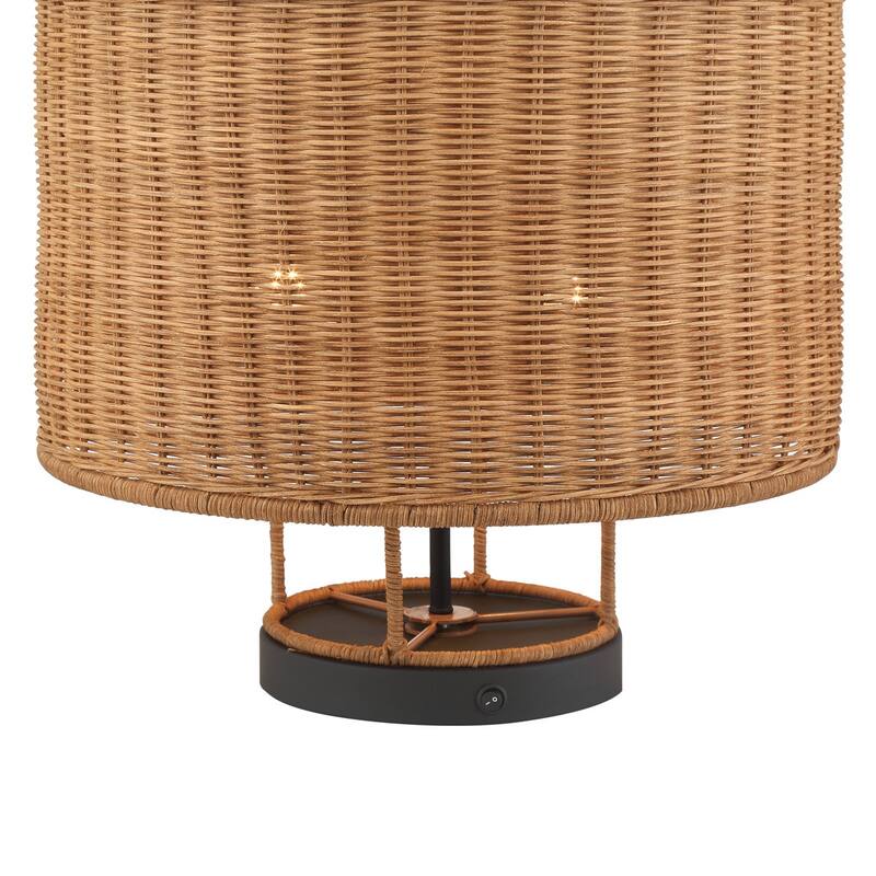 Acroma Modern Table Lamp with Rattan Shade