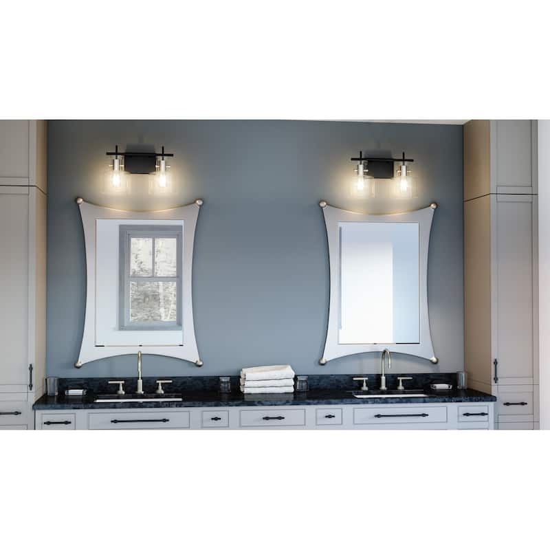 Pensbury 2-Light Matte Black Vanity Light