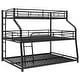 preview thumbnail 10 of 20, Twin XL/Full XL/Queen Triple Modern Style Bunk Bed with Long and Short Ladder and Full-Length Guardrails, Space-Saving,Black