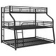 preview thumbnail 10 of 9, XL Triple Bunk Bed with Two Ladders - Sturdy Metal for Shared Bedrooms