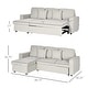 preview thumbnail 12 of 16, HOMCOM Sectional Sleeper Sofa, Linen Fabric L Shaped Couch with Pull out Bed, Reversible Storage Chaise, 3-seat, Dark Grey