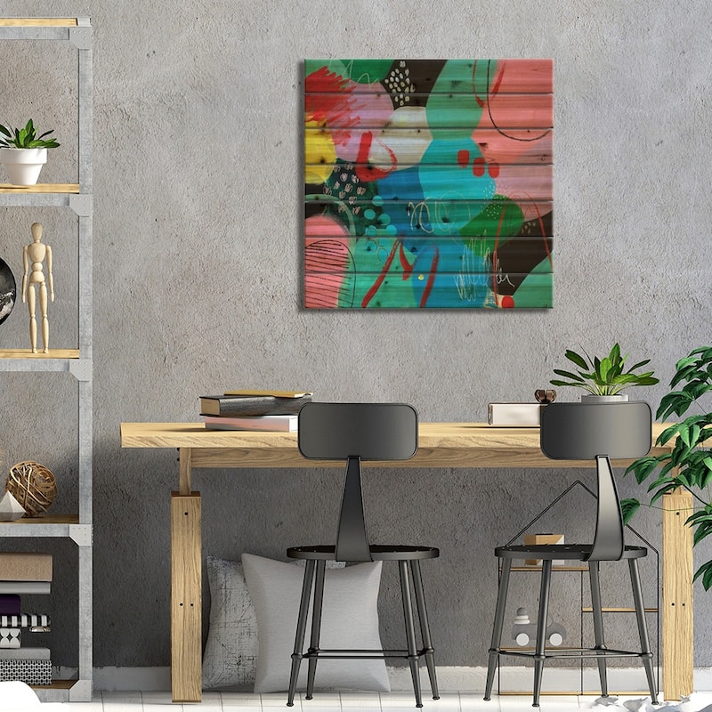 Abstract Colors Harmony Print On Wood by Sasha Robinson - Multi-Color