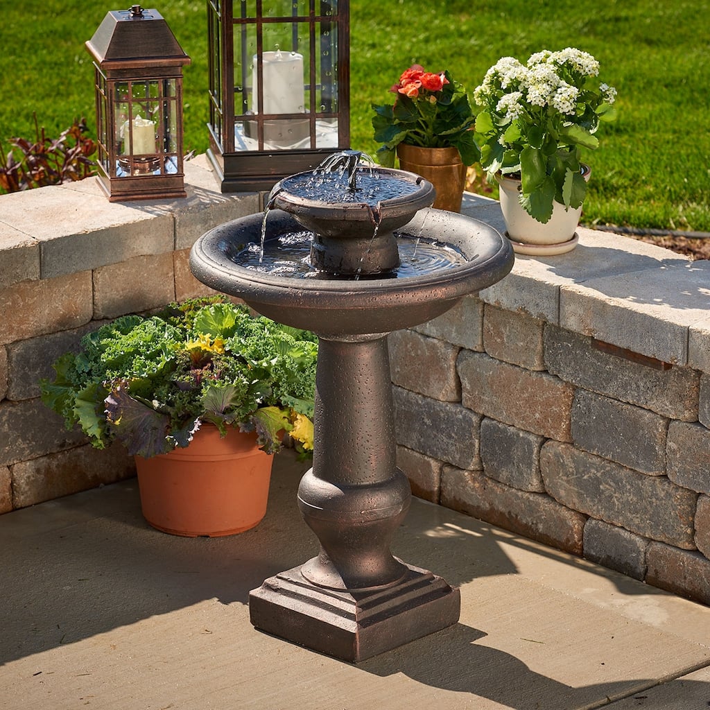 Chatsworth 2-Tier IntelliSOLAR Fountain with Remote - Bronze - N/A