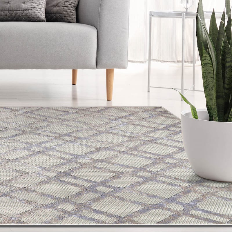 Superior Modern Geometric Abstract Indoor Outdoor Area Rug