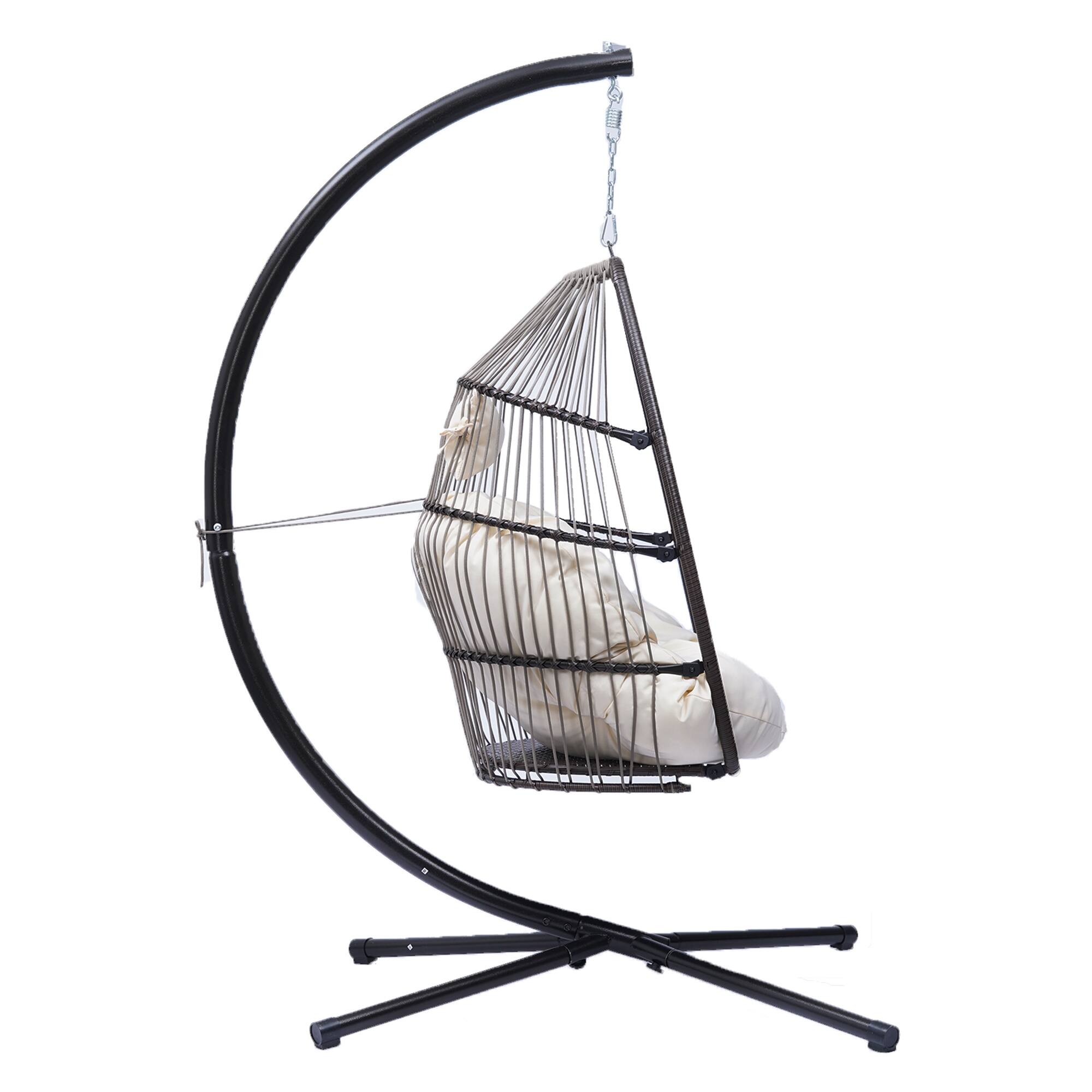 Indoor / Outdoor Patio Wicker folding Hanging Chair,Rattan Swing