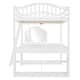 preview thumbnail 13 of 16, Full Size Loft Bed with U-Shaped Desk & Drawers, White Wooden Bedframe with Tri-fold Mirror & Storage Shelves for Student Dorms