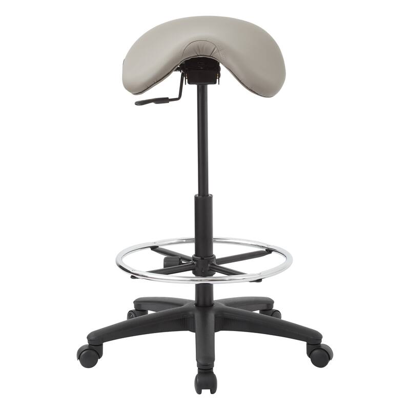 Backless Stool with Height-adjustable Saddle Seat