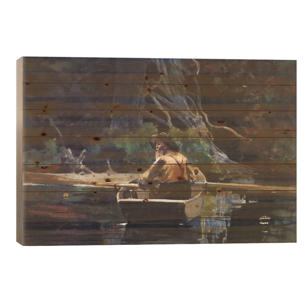 The Adirondack Guide, 1894 Print On Wood by Winslow Homer - Multi-Color