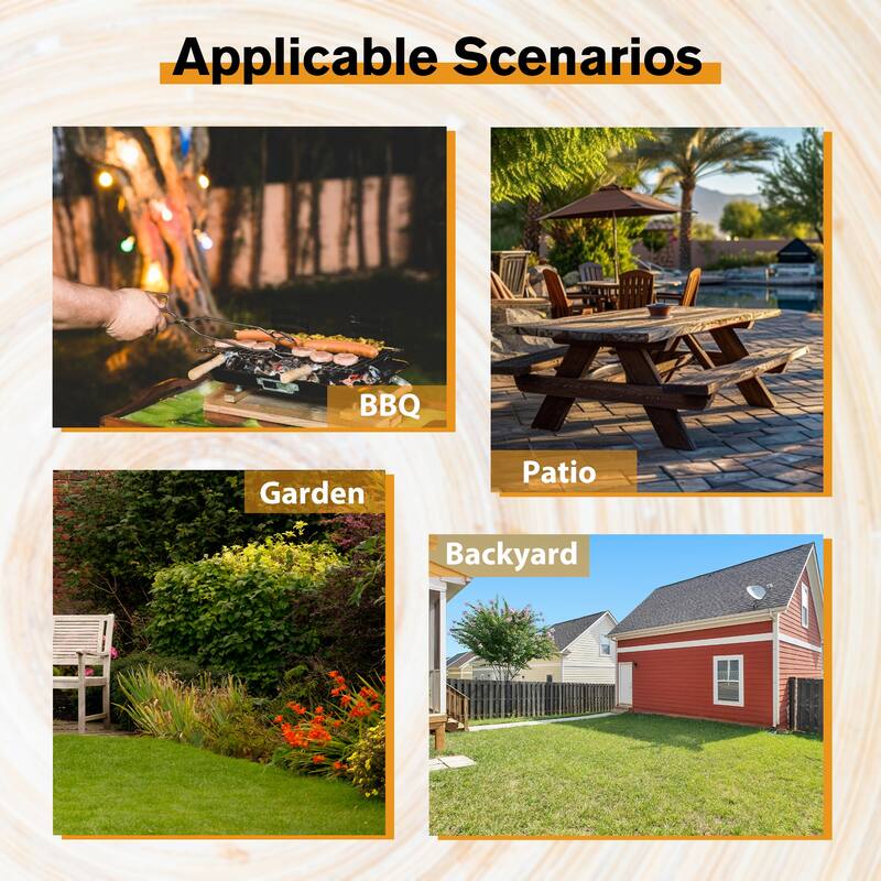 8-Person Fir Wood Rectangular Picnic Dining Set with Built-in Benches & Umbrella Hole