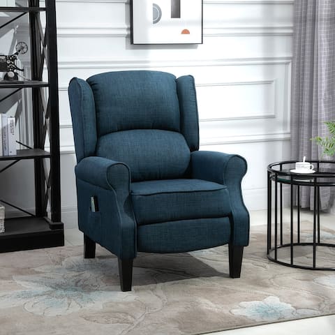 HOMCOM Wingback Heated Vibrating Massage Chair,Accent Sofa Upholstered Massage Recliner Chair Push-back with Remote Controller