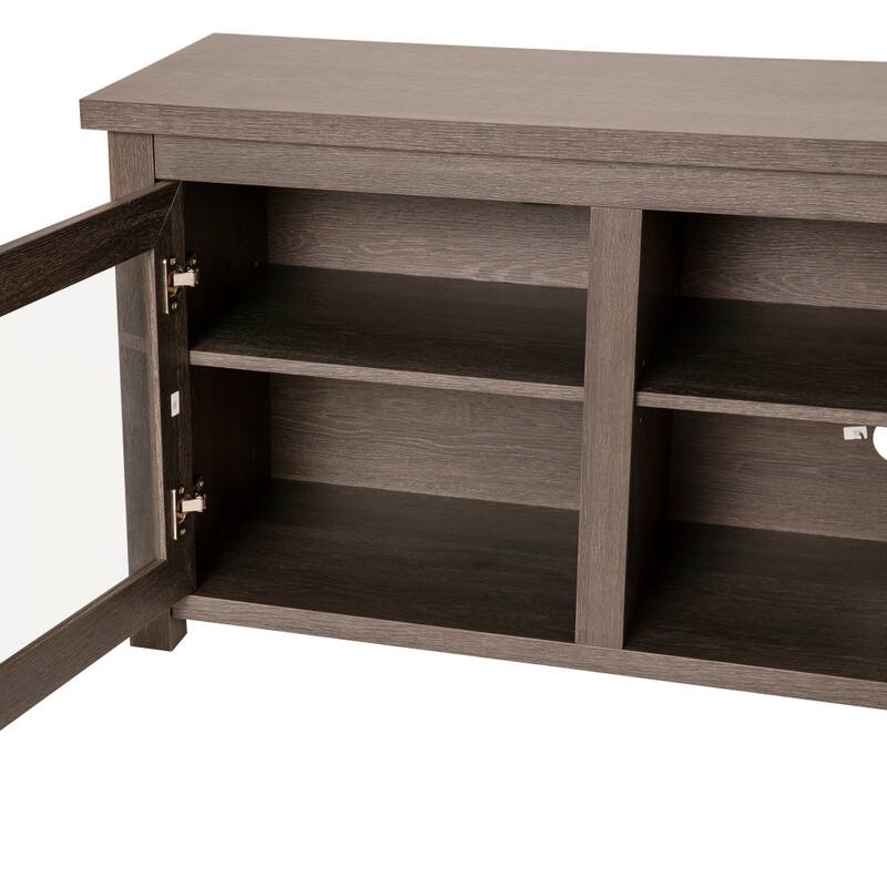 Classic TV Stand for up to 80" TVs-Glass Fronted Doors-Modern Finish