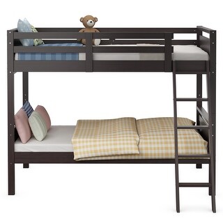 Costway Twin Over Twin Bunk Bed Convertible 2 Individual Beds Wooden