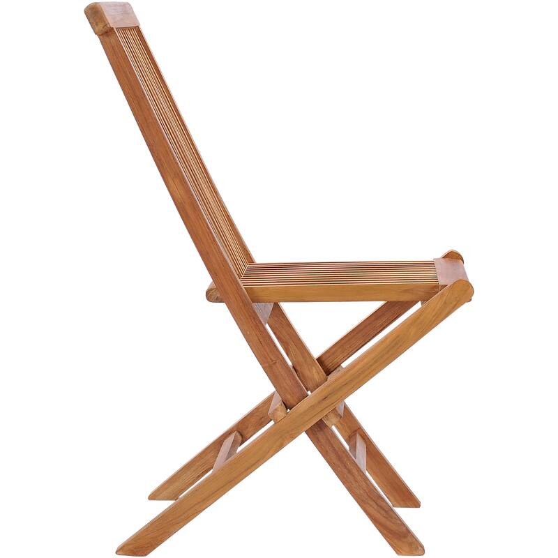 Chic Teak California Teak Wood Folding Outdoor Patio Side Chair (set of 2)
