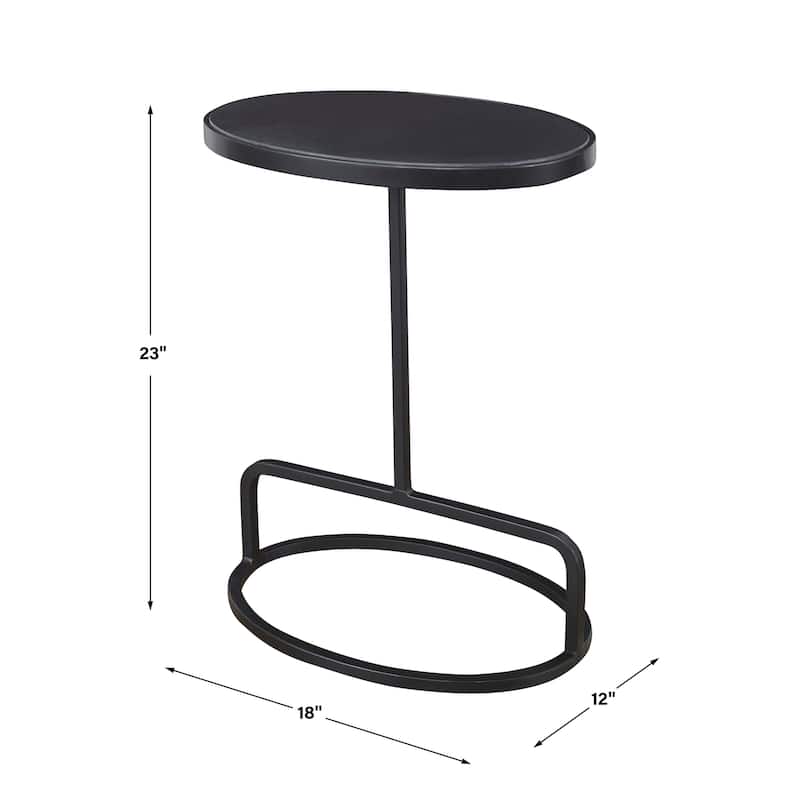 Uttermost Jessenia Black Marble Accent Table - 18"W x 23"H x 12"D