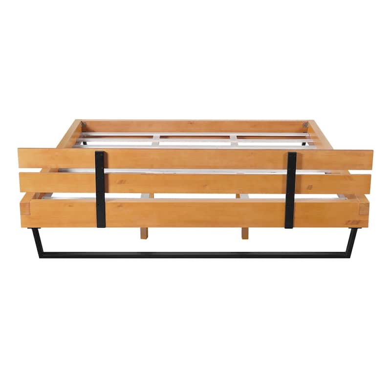Pine Wood Platform Bed for Bedroom