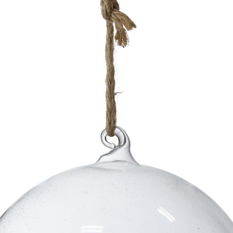 Polar Bear in Snow Glass Globe Christmas Ornament - 4.75"