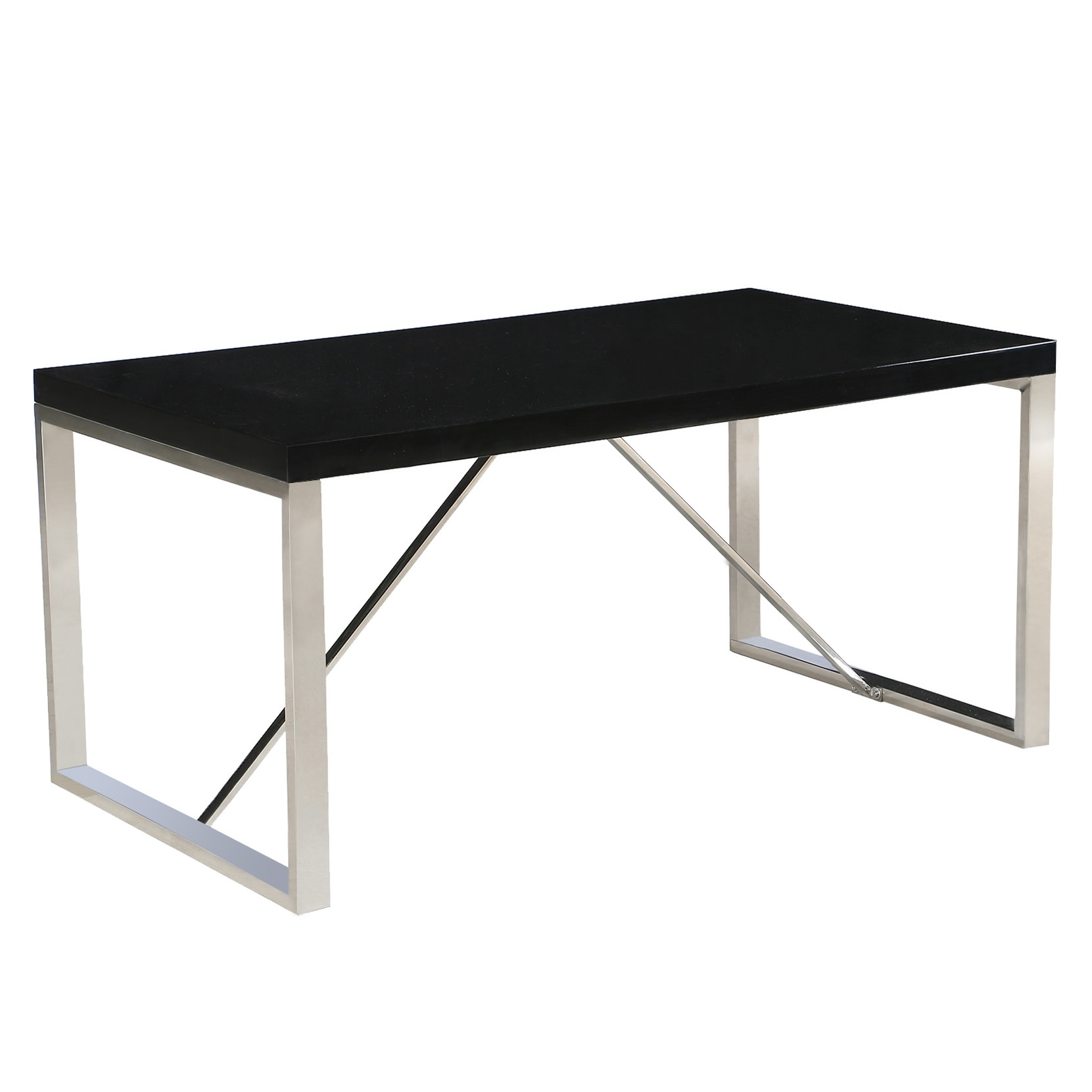 Shop 2xhome Modern Designer Wood Top Dining Table With Metal Legs Strong Sturdy Frame 70 75 Inches Black Overstock 28370391