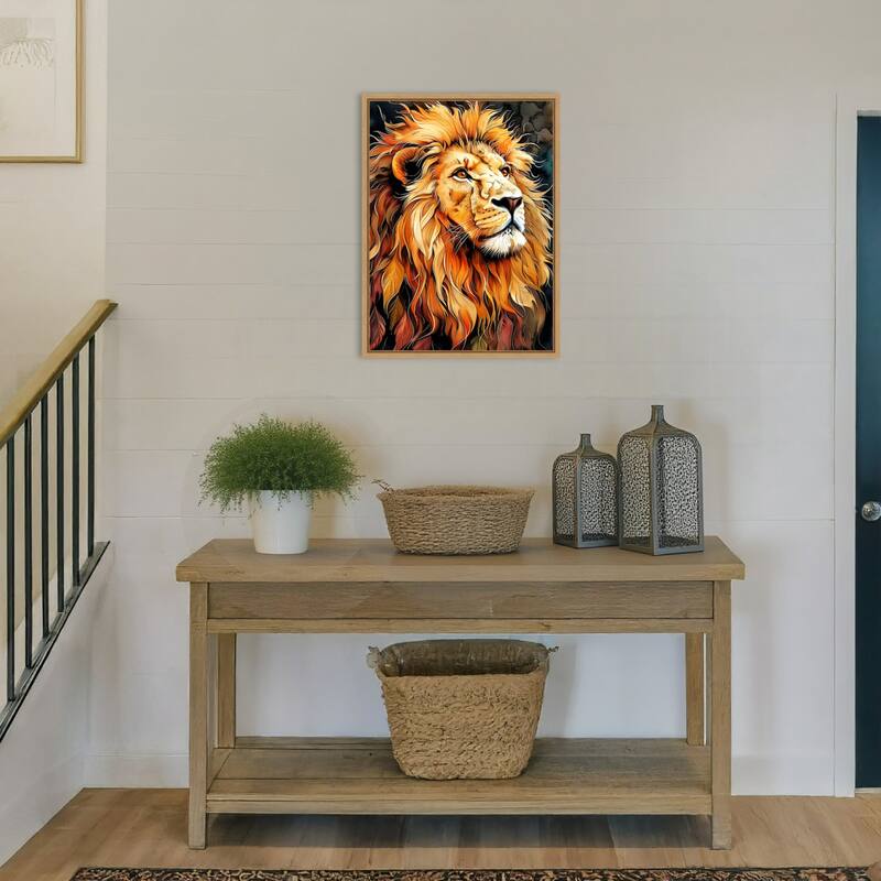 Lion Mane by Justyna Jaszke Framed Canvas Wall Art
