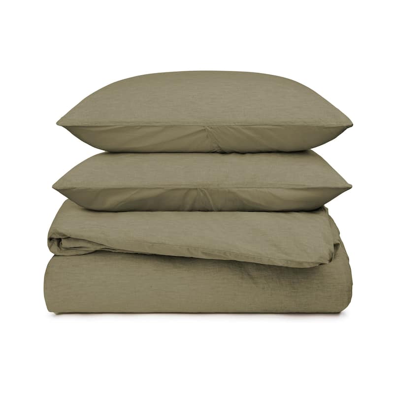 French Linen and Cotton Duvet Cover & Sham Set by BOKSER HOME