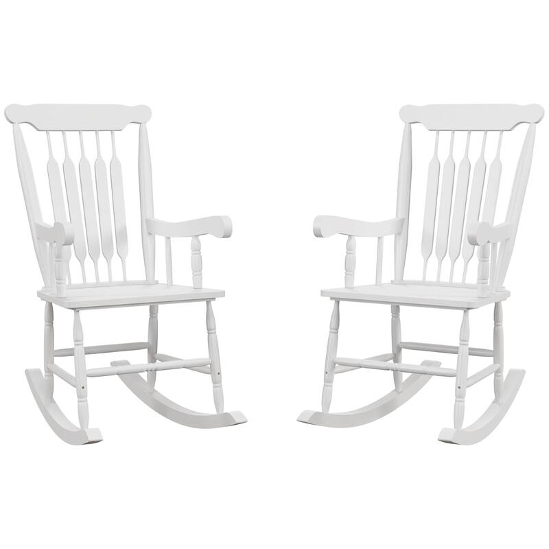 Outsunny Outdoor Wood Rocking Chairs Set Of 2 (Excluding the table)