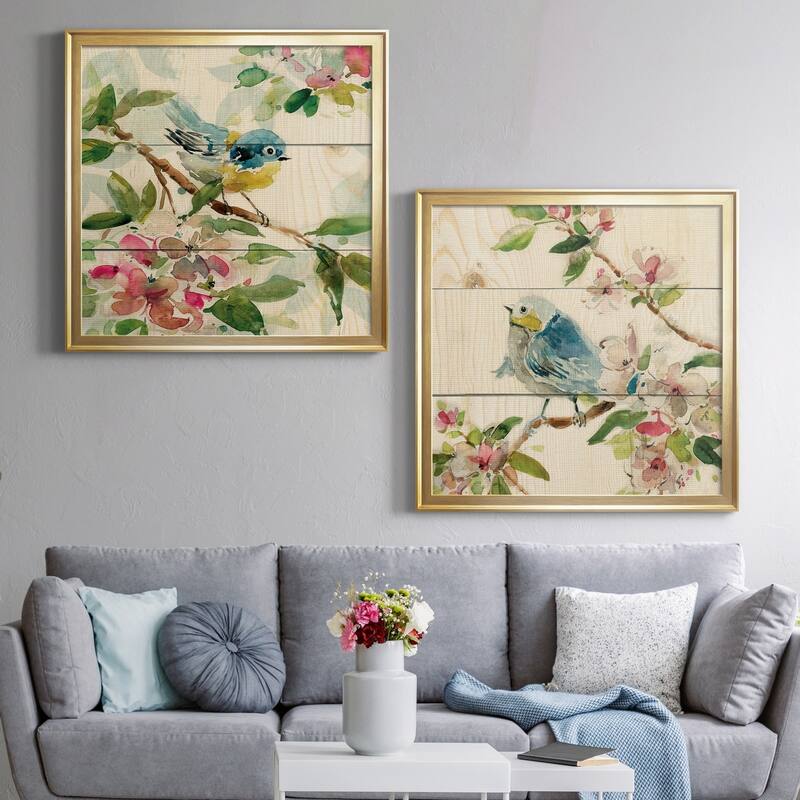 Birds and Blossoms I Premium Framed Canvas - Ready to Hang
